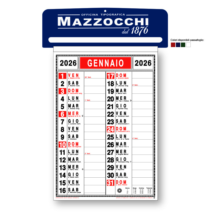 Calendario Ufficio OP