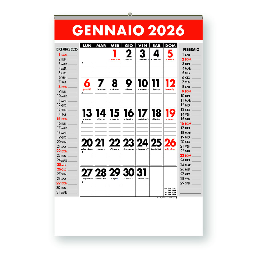 Calendario Ufficio V52