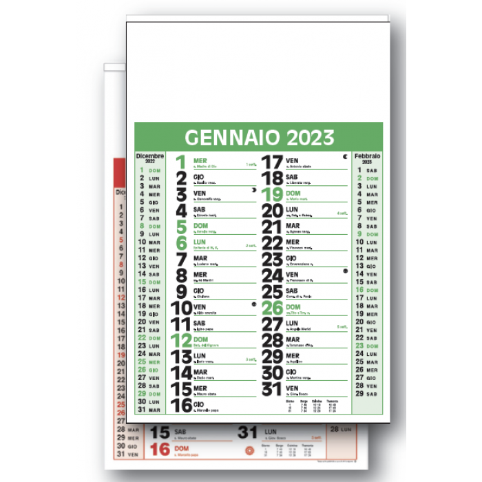 Calendario personalizzato modello 136 listello